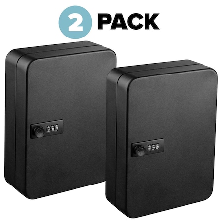 Adiroffice 30-Key Steel Secure Key Cabinet with Combination Lock, Black, PK2 ADI682-30-BLK-2pk